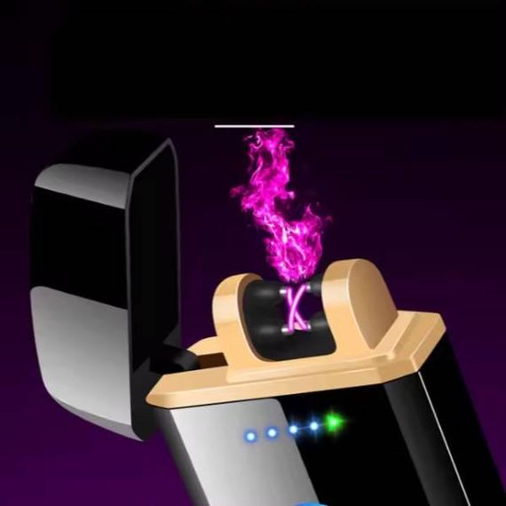 Зажигалка импульсная с подсветкой USB ZGP-70 Черная