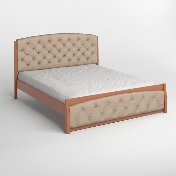 Полуторне дерев&#039;яне ліжко Mebigrand Мехіко Коричневий (RAL8025)/Аляска 23 (Бежевий) 120х200 см (MBG-12015) | Зображення 1