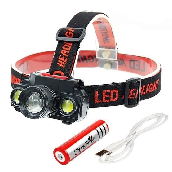 Перезарядний налобний ліхтар Head Lamp Bailong BL-1805, Ліхтар акумуляторний для риболовлі HA-18 | Зображення 5