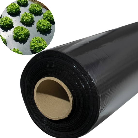 Плівка 30 мкм 0.7м*1000м чорна для мульчування ґрунту, садова, мульча