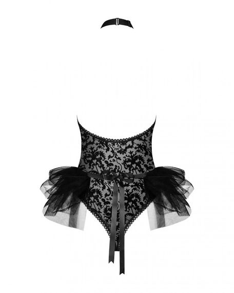 Костюм покоївки Obsessive Frilles Чорний S/M | Зображення 4