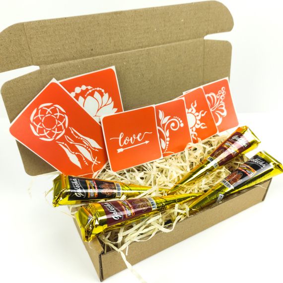 Набір хни з трафаретами для біо-тату №1 henna-set-01 | Зображення 1