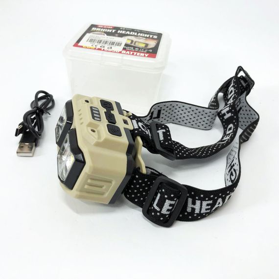 Ліхтар налобний акумуляторний Bailong HX-816S 2COB(white+red) із сенсорним VR-997 датчиком вологозахист | Зображення 8