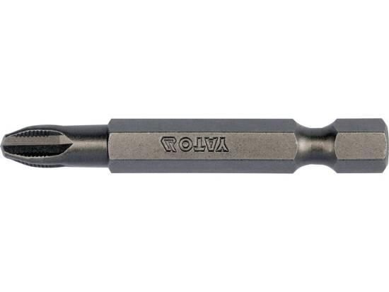 Насадка викруткова з NON SLIP SYSTEM хрестовидним шліцом YATO PН3 x 50 мм. шпиндель HEX 1/4". 10 шт YT-04792