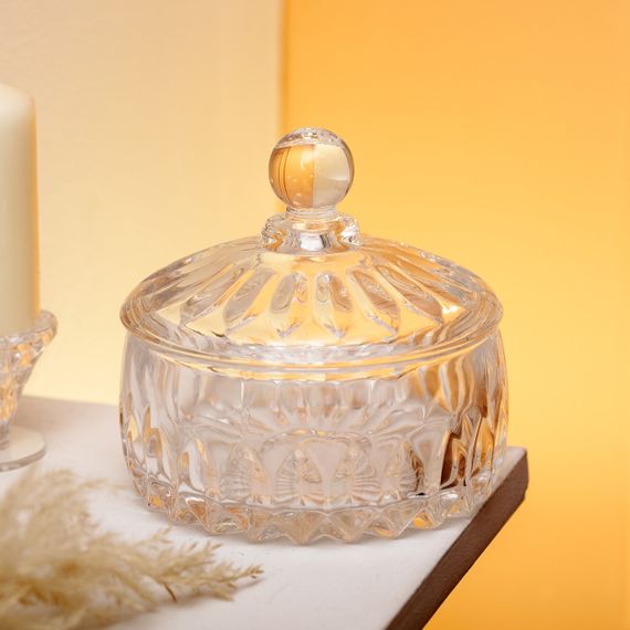 Цукерниця з кришкою кругла скляна прозора HP-4-124 | Зображення 3