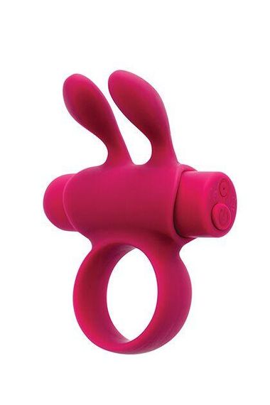 Эрекционное виброкольцо S Pleasures Premium Rabbit Ring, розовое, со съемной вибропулей и ушками sexstyle