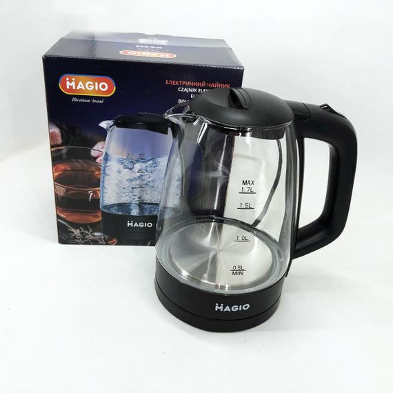 Чайник прозорий з підсвічуванням Magio MG-505, Електрочайник зручний, Тихий побутовий чайник GC-21 | Зображення 5