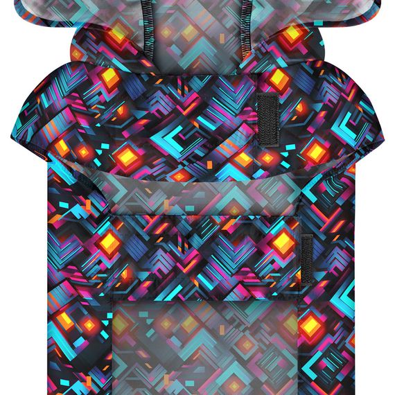 Дощовик-накидка з капюшоном для собак WAUDOG Clothes, малюнок "Нескінченні світи", M, А 40-43 см, B 52-62 см, | Зображення 3