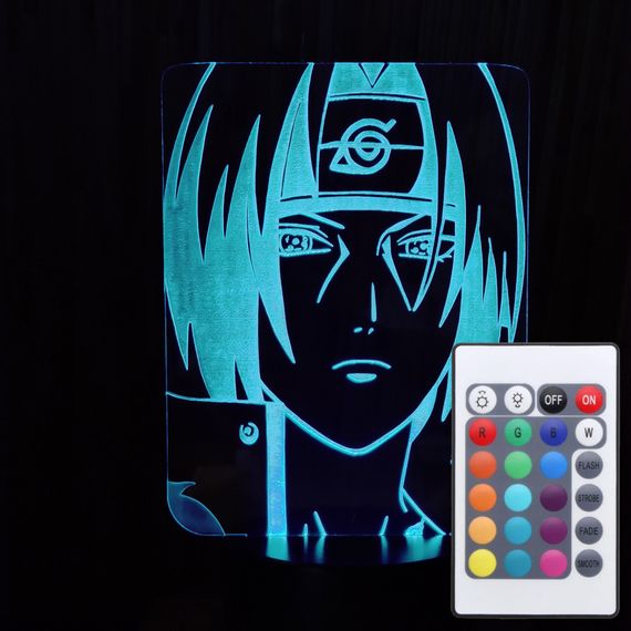 Акриловий світильник-нічник з пультом 16 кольорів Учіха Ітачі 2 tty-n000312