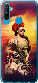 Чехол на Realme C3 Украинка с оружием "5316u-1889-17620"