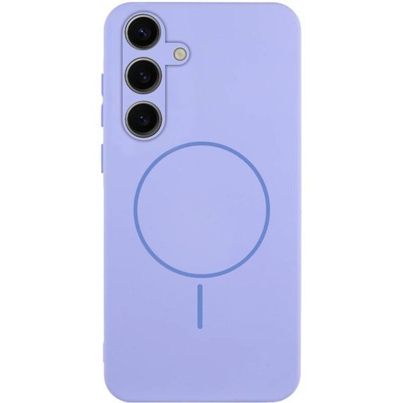 Чехол Silicone Cover Lakshmi Full Camera (AA) with MagFit для Samsung Galaxy S24 FE Белый / White Бузковий / Dasheen