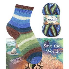 Шкарпеткова пряжа Nako Boho Concept, Save The World 82451