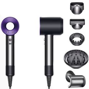 Фен Dyson Super Hair Dryer фіолетовий з іонізацією та турборежимом 5 насадок (Y-3)