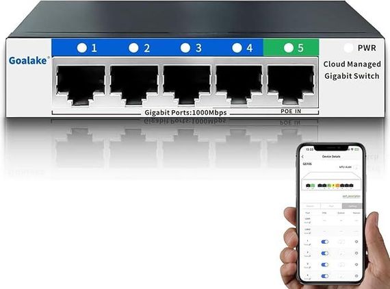 Керований мережевий комутатор Goalake GS105 V1 з 5 портами Gigabit і підтримкою хмарного керування