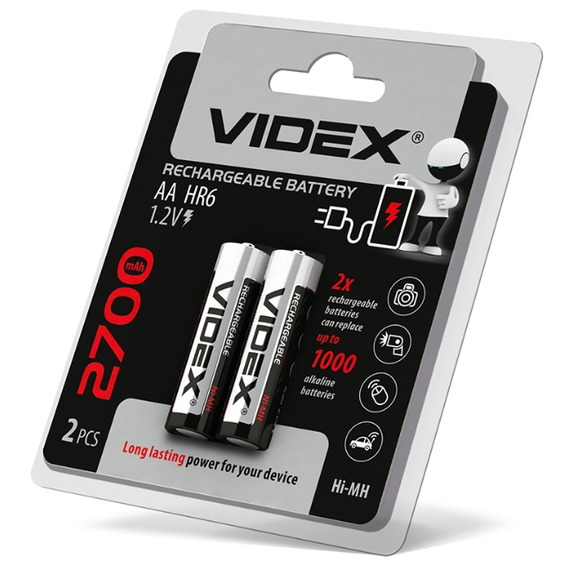 Акумулятор AA/HR06 2700mAh (бл-2шт) Videx
