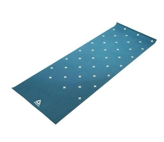 Двосторонній килимок для йоги Reebok Double Sided 4mm Yoga Mat блакитний, білий Уні 173 х 61 х 0,4 см RAYG-11030GN