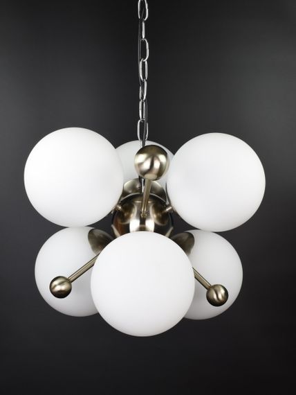 Люстра підвісна LOFT на 6 лампочок 26473 Хром 50-120х48х48 см.