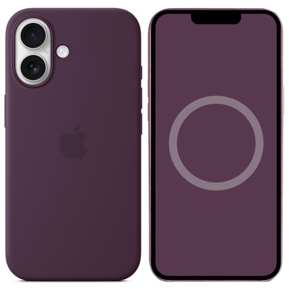 Чохол Silicone case (AAA) with Magsafe and Animation для Apple iPhone 16 (6.1") Plum