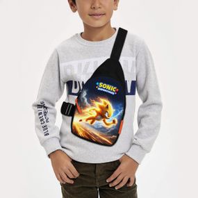 Сумка через плече дитяча Супер Сонік 29х17 см сумка слінг для хлопчика (02204)