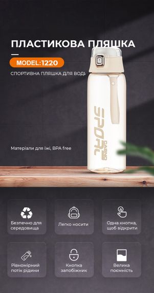 Пляшка для води CASNO 550 мл KXN-1220 Жовта | Зображення 9