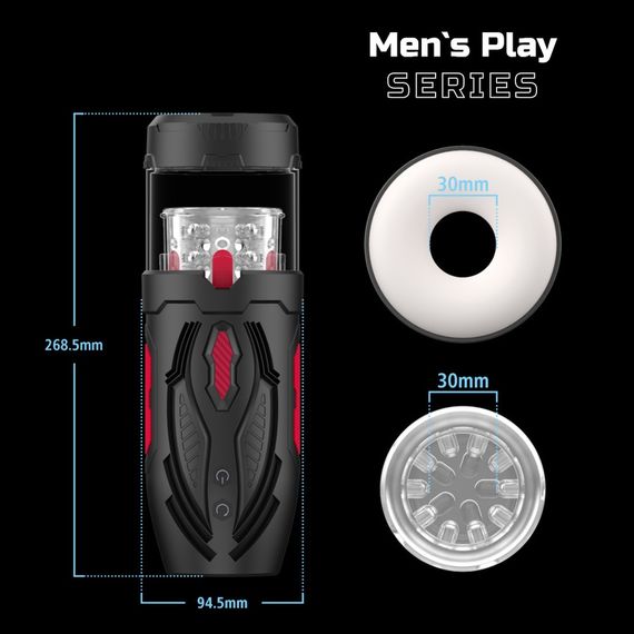 Мастурбатор з поштовхами і ротацією Men's Play Automatic Male Masturbator B1, чорний | Зображення 3