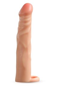 Насадка на пенис реалистичная Blush Performance Plus с кольцом для мошонки, бежевая sexstyle