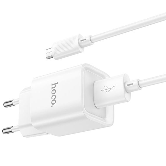 СЗУ Hoco C145A Charm QC3.0 18W (1USB-A) + кабель USB to MicroUSB White | Зображення 5