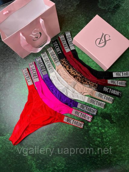 Подарунковий набір Стрінги зі стразами Victoria`s Secret, Набір на 5 штук | Зображення 2