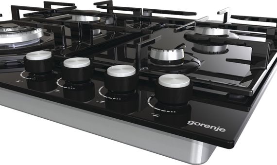 Варильна поверхня Gorenje газ на склі, 60см, чавун, чорний (GTW641KB) | Зображення 2