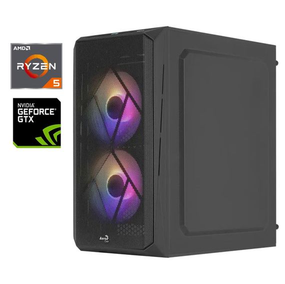 Ігровий ПК AeroCool CS-107 v2 Tower / AMD Ryzen 5 5500 (6 (12) ядер по 3.6 - 4.2 GHz) / 16 GB DDR4 / 480 GB SSD / nVidia GeForce GTX 1660 Super, 6 GB GDDR6, 192-bit / 600W / Win 11 б/в