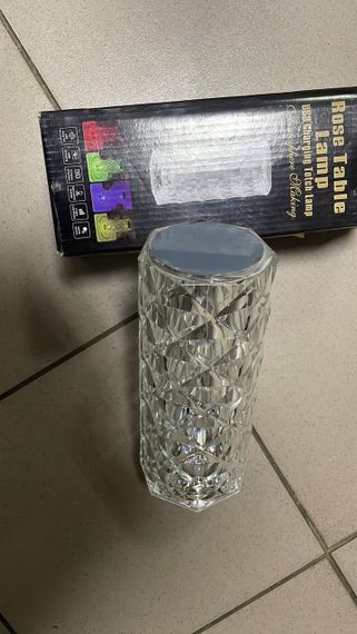 УЦЕНКА! Настольная аккумуляторная лампа с пультом 22см ночник Роза RGB Crystal Rose.(Плохая упаковка, трещина на корпусе 3274) | Зображення 1