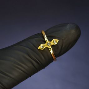 Кольцо #13 для фото ногтей (маникюра) цвет золото