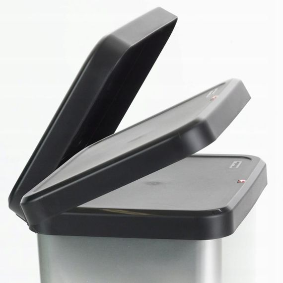 Контейнер для сміття з педаллю Rotho Paso 40 л бетон, відро для кухні та дому (17541) | Зображення 1