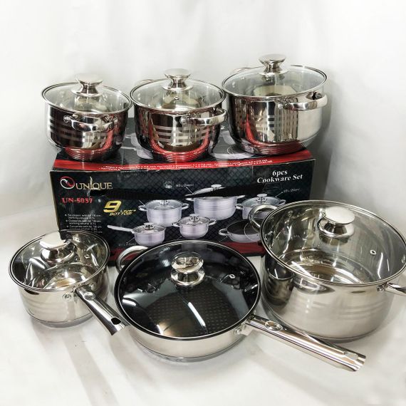 Набір посуду UNIQUE UN-5037 12 предметів (16; 16; 18; 20; 24; сковорода 24 см) | Зображення 8