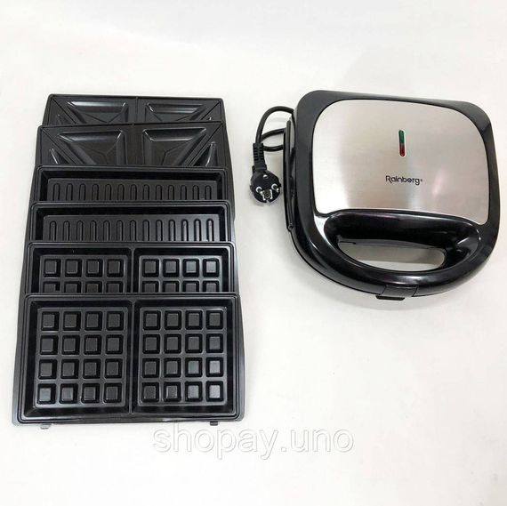 Гриль для сендвічів і тостів Rainberg RB-5408 2200Вт, Професійна електрична бутербродниця OB-75 | Зображення 4