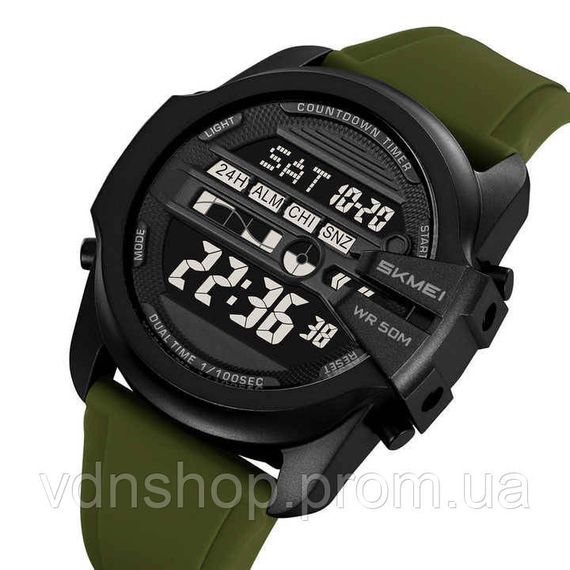 Годинники наручні електронні для хлопців SKMEI 2442AG, Чоловічі спортивні годинники з гарантією WR-72 | Зображення 1