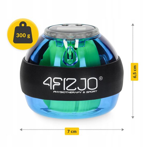 Тренажер для кисті та зап'ятстя 4FIZJO Power Ball гіроскопічний Blue/Yellow (P-5905973402224) | Зображення 2