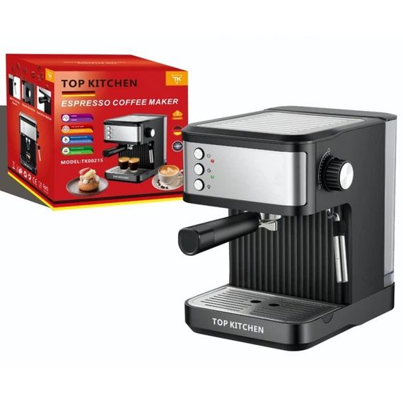 Кофеварка Эспрессо Top Kitchen TK-00215 рожковая 1500 Вт 1,8 л 1-3 чашки эспрессо 15 Bar FH-73