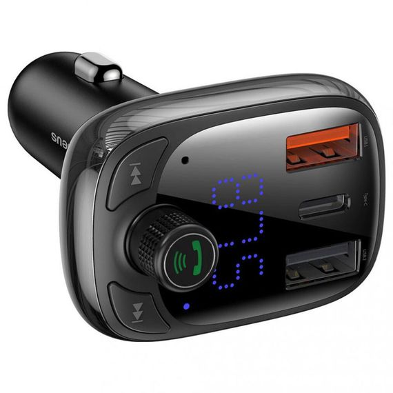АЗП FM модулятор Baseus S-13 36W (2USB-A/1C) (CCMT000101) Чорний | Зображення 2