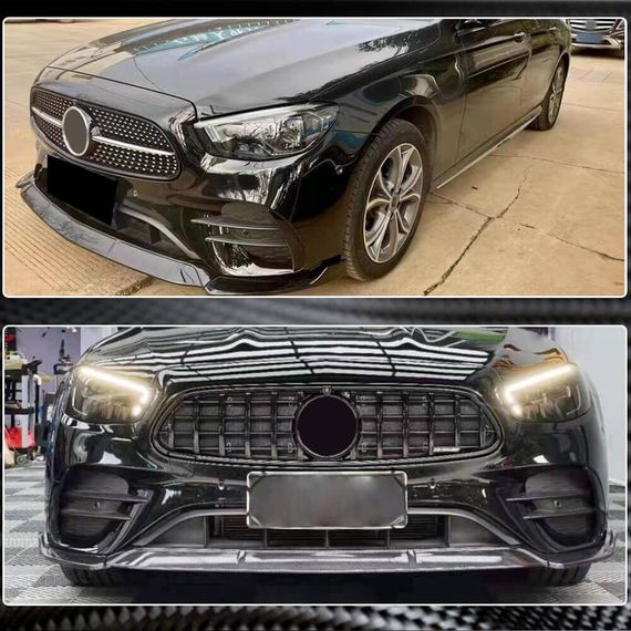 Накладка на передний бампер Lip (для AMG-Line 2020-2023, Карбон) для Mercedes E-сlass W213 | Зображення 2