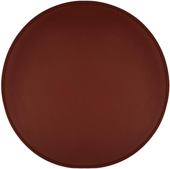 Набір 12 килимків сервірувальних "ECO" з еко-шкіри Ø38см, бургунді (підтарільники)