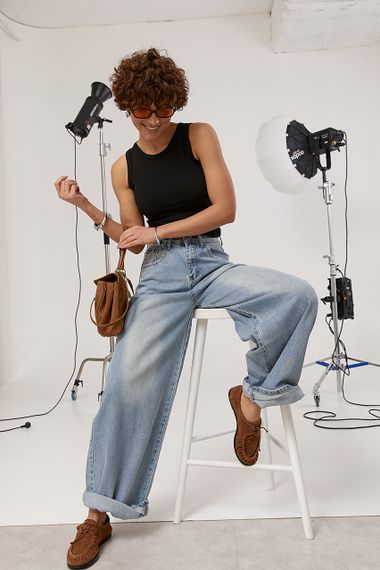 Однотонна базова коротка майка - чорний цвет, ONE SIZE (є розміри) | Зображення 2