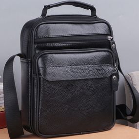 Чоловіча шкіряна барсетка через плече з ручкою чорна Bexhill Bx-66503