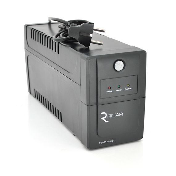 ДБЖ Ritar RTP850 (510W) Proxima-L, LED, AVR, 2st, 2xSCHUKO socket, 1x12V9Ah