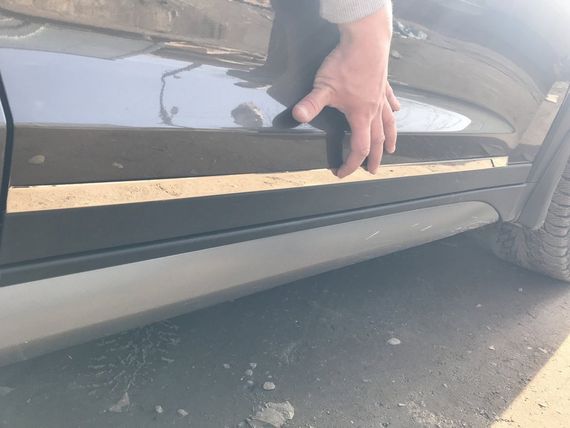 Молдинг дверной (узкий, 4 шт, нерж) OmsaLine - Итальянская нержавейка для Hyundai Tucson TL 2016-2021 гг | Зображення 1