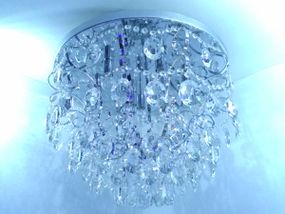 Люстра стельова кришталева з пультом 25482 Хром 45х60х60 см.