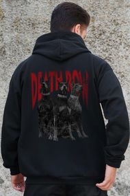 Утеплене зіп худі на флісі зіпер з принтом Deathrow Without Kane Black