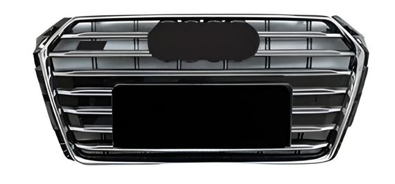 Передняя решетка радиатора S-Style (2016-2019, черная) для Ауди A4 B9