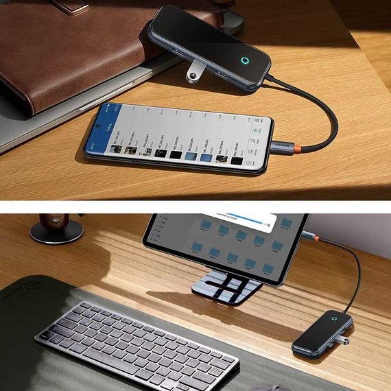 Переходник Baseus Hub AcmeJoy 7-Port Type-C (HDMI*1+USB3.0*2+USB2.0*1+Type-C PD&Data*1+SD/TF) (WKJZ) Dark Gray | Зображення 3