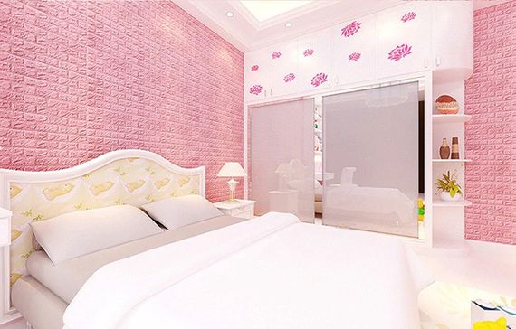 Декоративна 3D панель самоклейка під цеглу Рожевий 700х770х7мм (004-7) SW-00000057 | Зображення 2